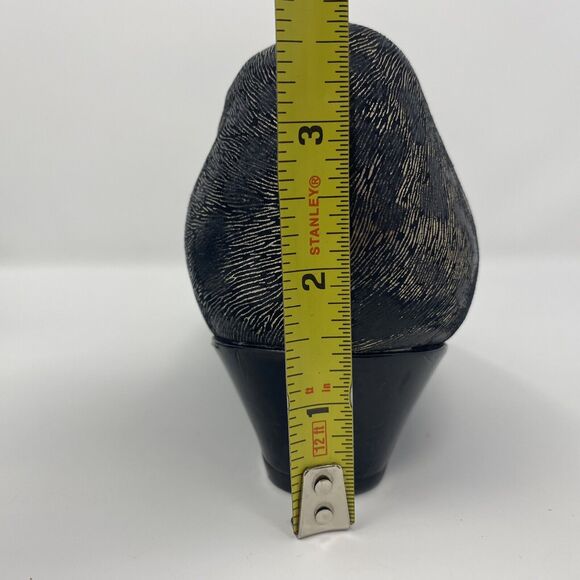 TROTTERS Signature 7.5W Slip On Wedges Metallic Black Animal Print Office Heels - Picture 12 of 16
